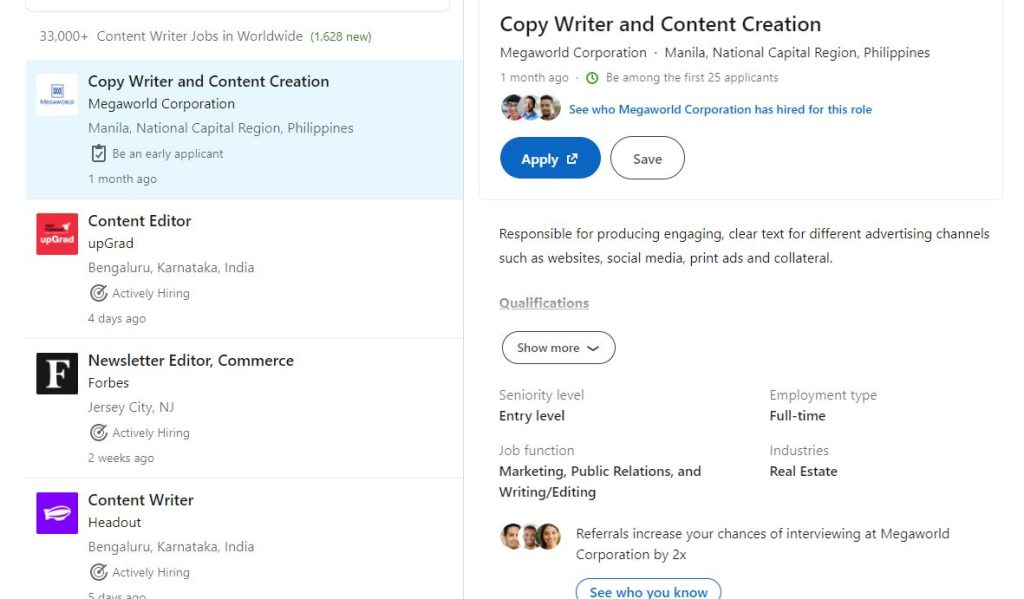 How to get content writing jobs in LinkedIn from home 2023